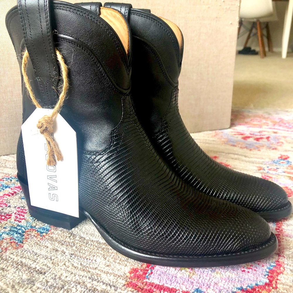 Tecovas Women’s S7 Casey Midnight Lizard Black